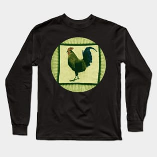 Little Red Rooster Green Long Sleeve T-Shirt